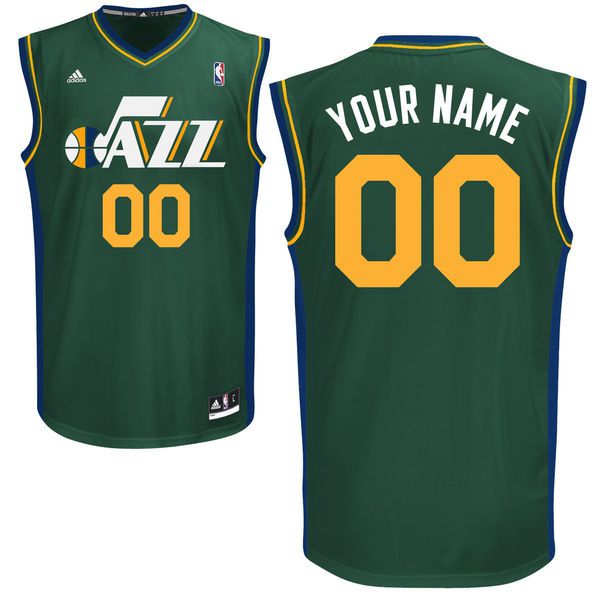 Adidas Utah Jazz Youth Customizable Replica Alternate Green NBA Jersey->customized nba jersey->Custom Jersey